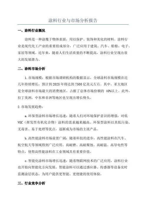 涂料行业与市场分析报告