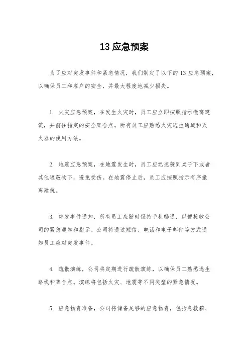 13应急预案