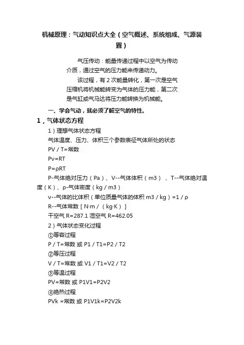 机械原理：气动知识点大全（空气概述、系统组成、气源装置）