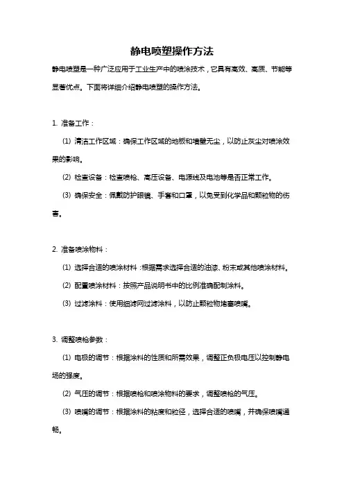 静电喷塑操作方法