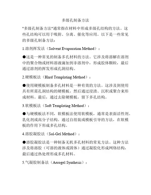 多级孔制备方法