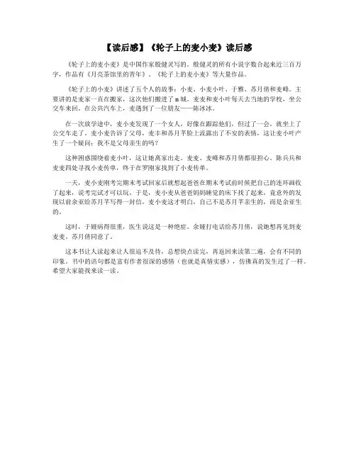 【读后感】《轮子上的麦小麦》读后感