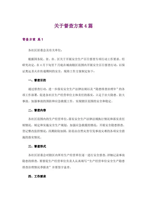 关于督查方案4篇_1