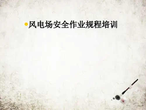 风电场安全作业规程培训