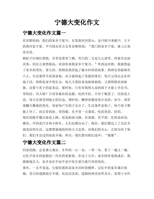 宁德大变化作文
