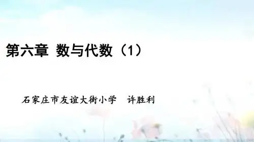 冀教版小学数学六年级下册第六章 数与代数1课件