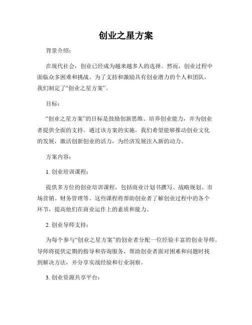 创业之星方案