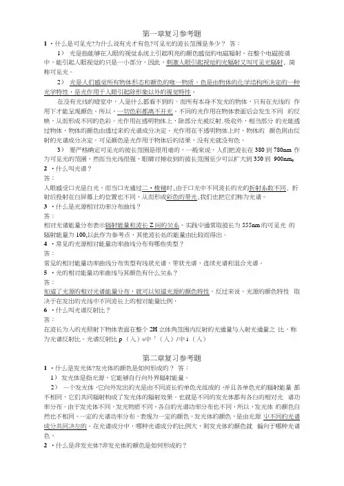 色彩学课后复习参考题.docx