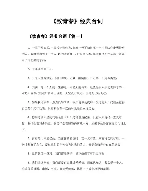 《致青春》经典台词