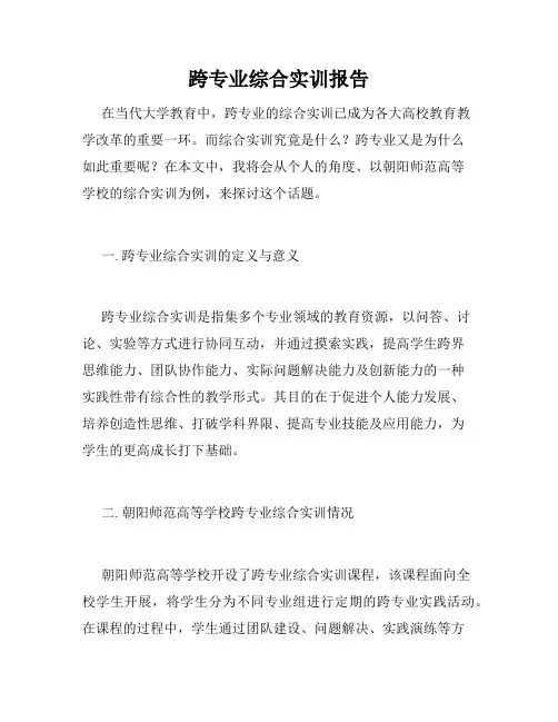 跨专业综合实训报告