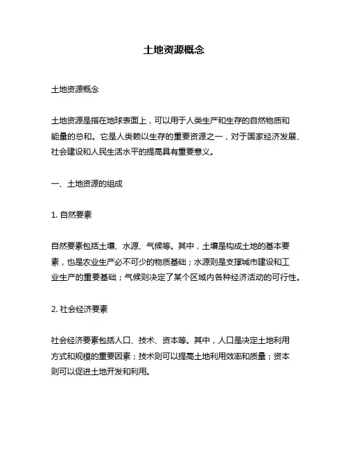 土地资源概念