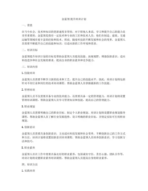 金蓝领 提升培训计划