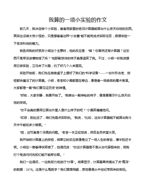 我算的一项小实验的作文