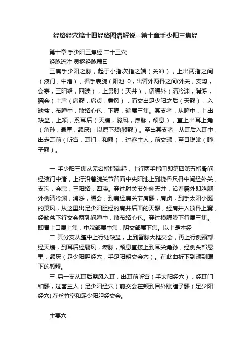经络经穴篇十四经络图谱解说--第十章手少阳三焦经