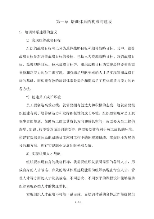 培训体系的构成与建设