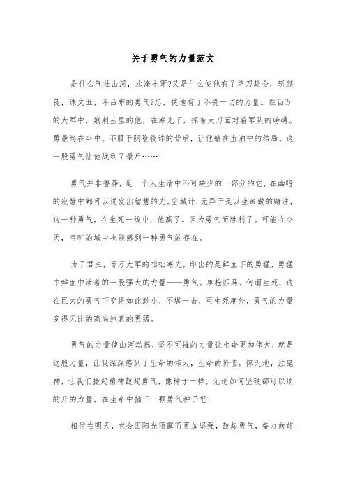 关于勇气的力量范文（2篇）