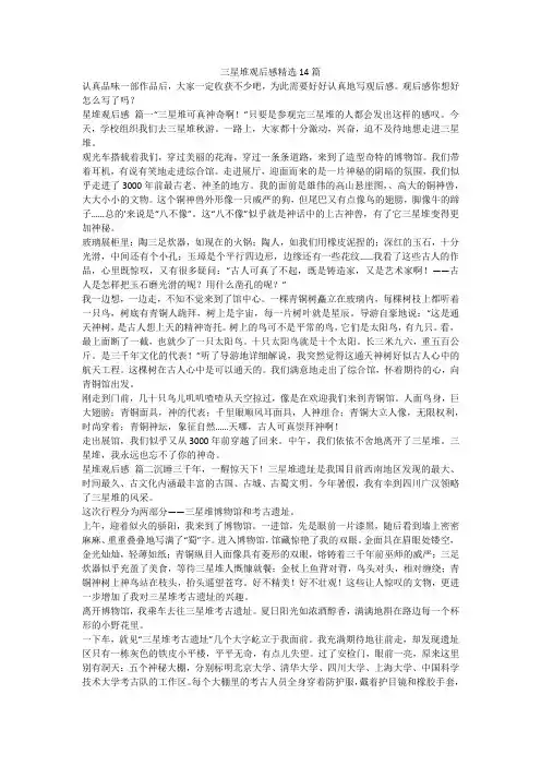 最新-三星堆观后感精选14篇