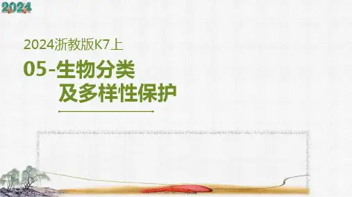 2024年秋浙教版科学七年级上册周复习课件--05生物分类及多样性保护(22页ppt)