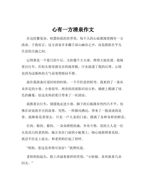 心有一方清泉作文