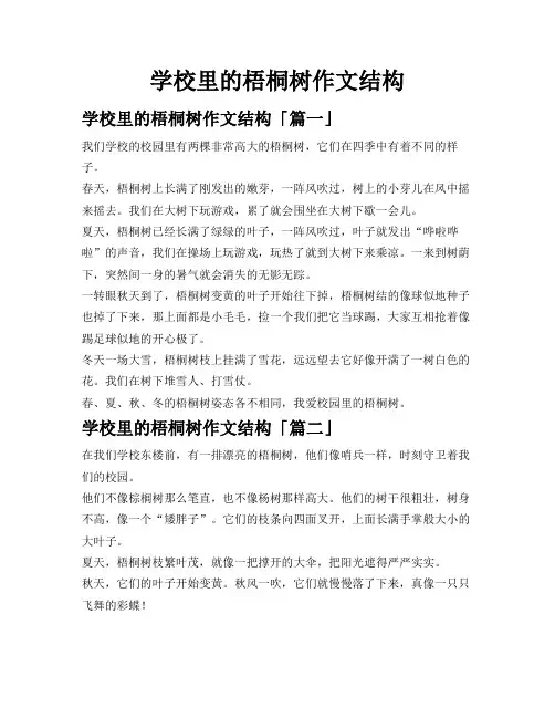 学校里的梧桐树作文结构