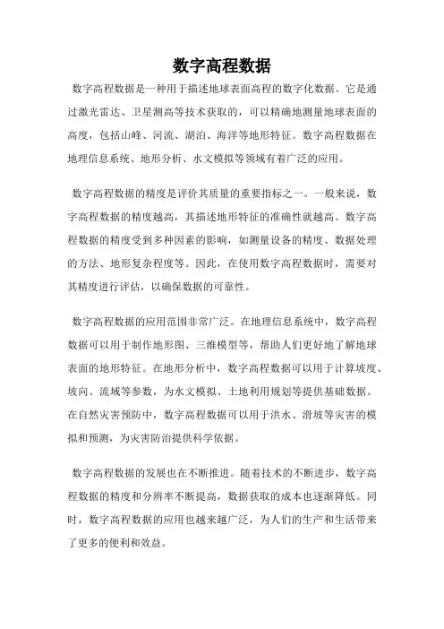 数字高程数据