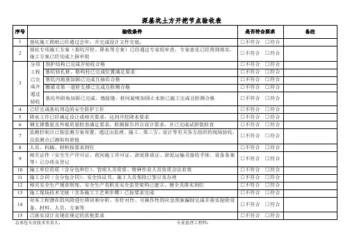 深基坑土方开挖节点验收表
