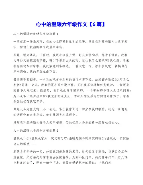 心中的温暖六年级作文【6篇】