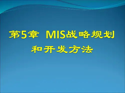 第5章 MIS战略规划和开发方法 PPT