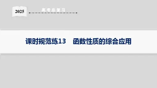 课时规范练13 函数性质的综合应用--2025高中数学一轮复习课件基础版(新高考新教材)