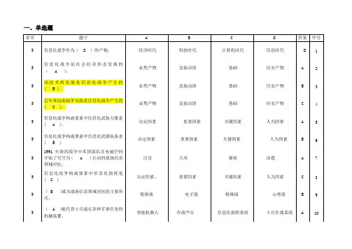 信息化战争(单选题)
