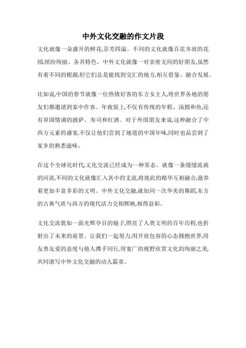 中外文化交融的作文片段