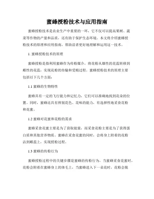 蜜蜂授粉技术与应用指南