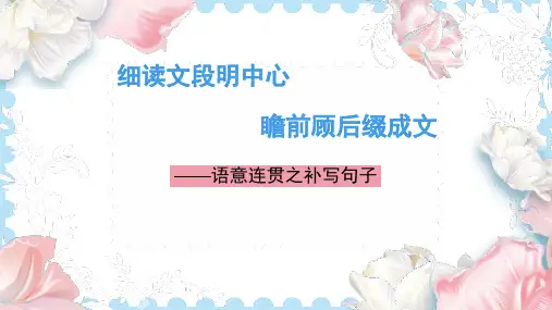 2024届高考专题复习：补写句子+课件