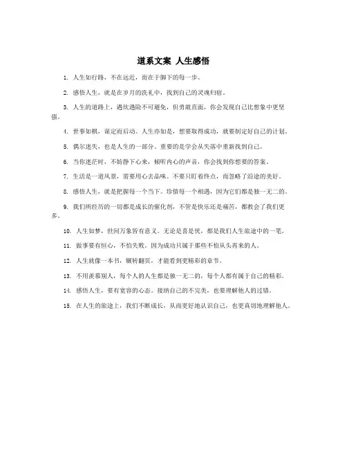 道系文案 人生感悟