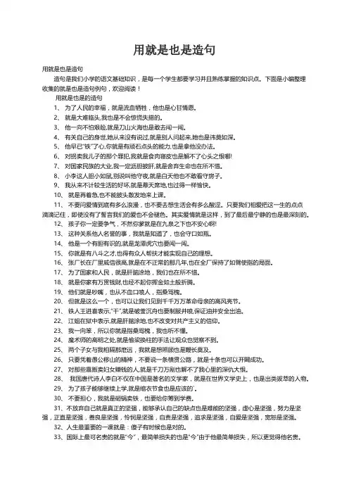 用就是也是造句