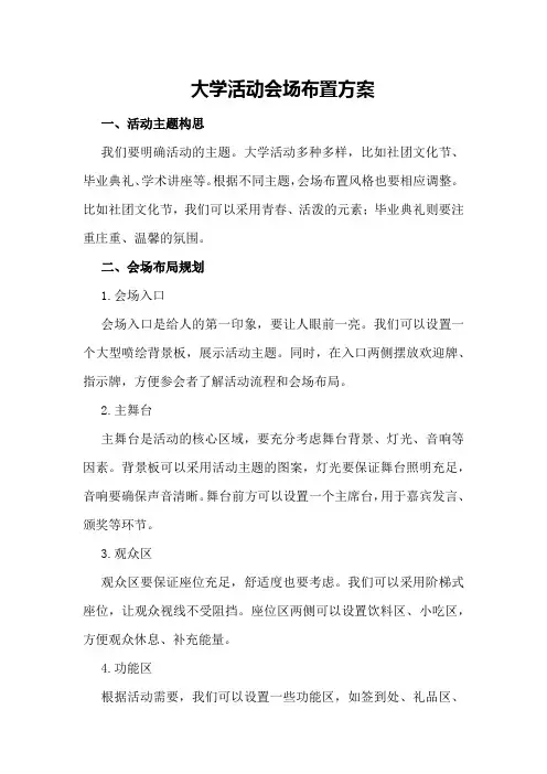 大学活动会场布置方案