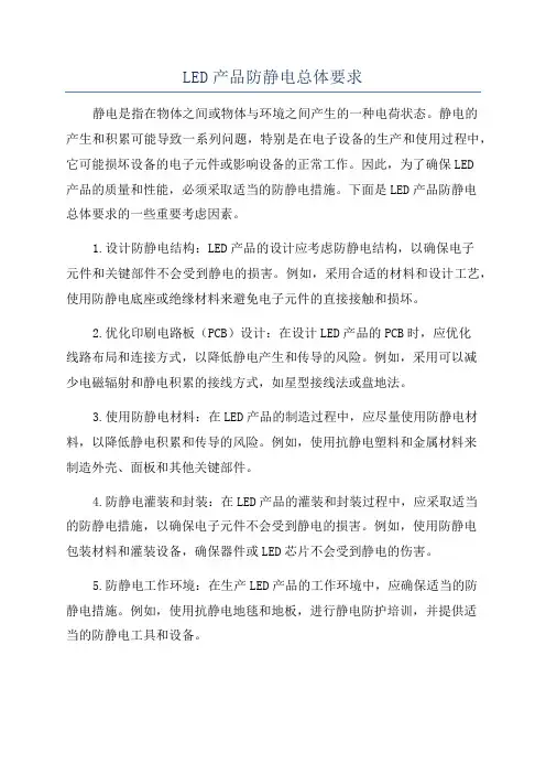 LED产品防静电总体要求
