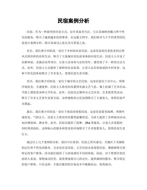 民宿案例分析
