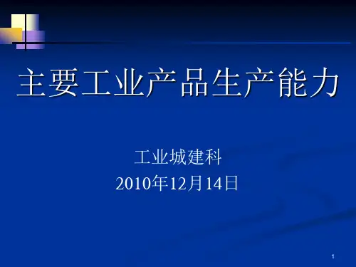 主要工业产品生产能力