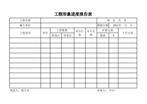 工程形象进度报告表