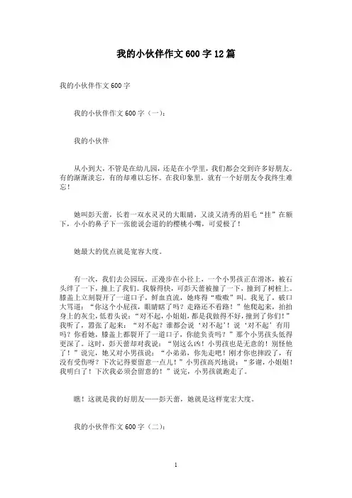 我的小伙伴作文600字12篇