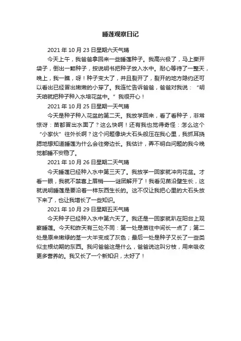 睡莲观察日记