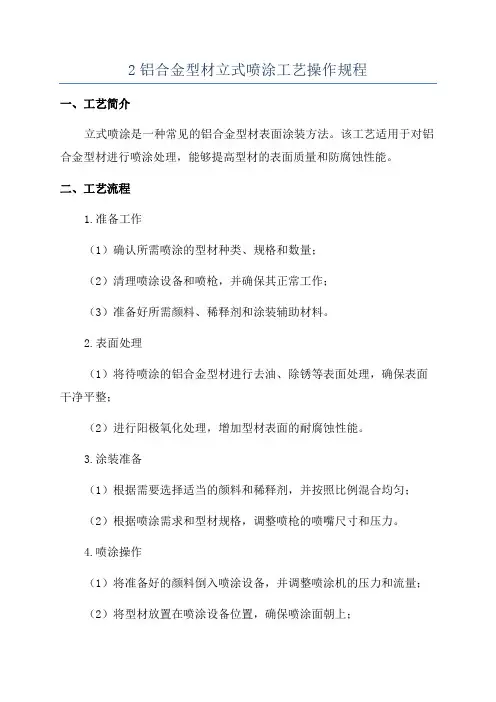 2铝合金型材立式喷涂工艺操作规程