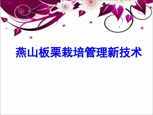 (PPT课件)燕山板栗栽培管理新技术