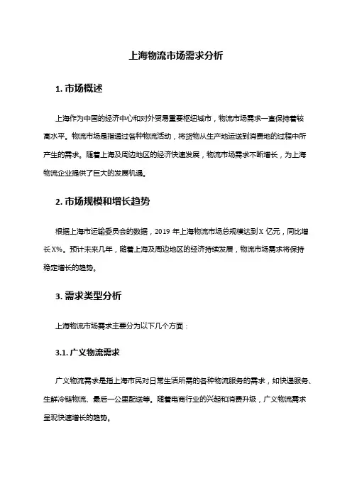2024年上海物流市场需求分析