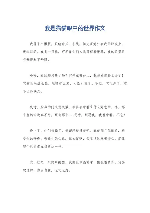 我是猫猫眼中的世界作文