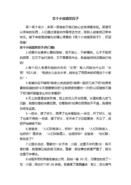 各个小说搞笑段子