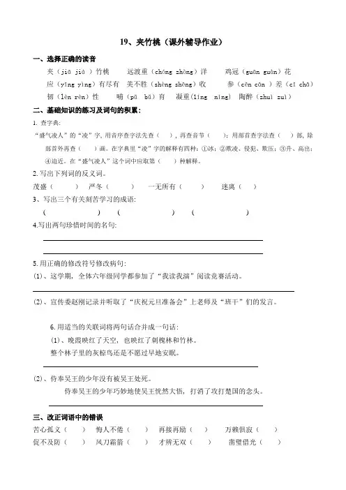 19、《夹竹桃》(课外辅导作业)