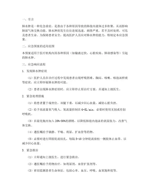 肺水肿的应急预案