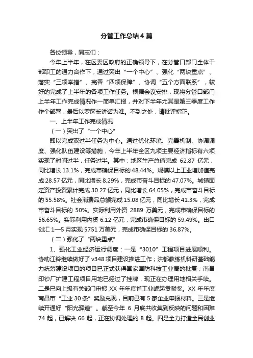 分管工作总结4篇